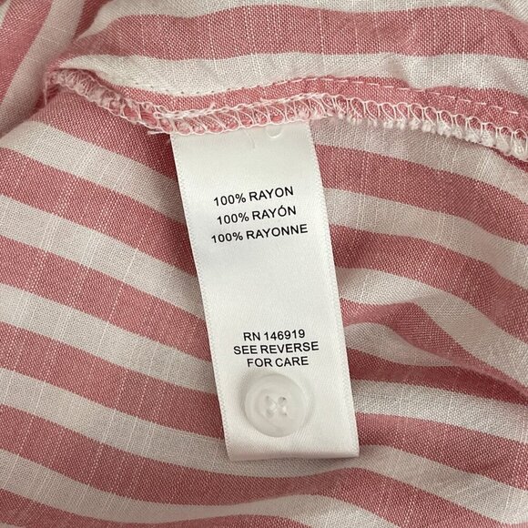 Casa Cabana Womens Striped Button-Down Shirt Red Pink White Womens XXL - Picture 6 of 12